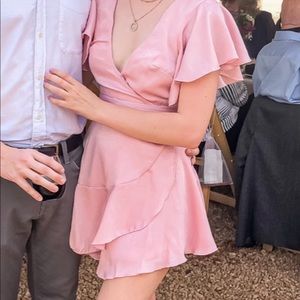 Light pink, Lucy in the Sky wrap dress in size small.